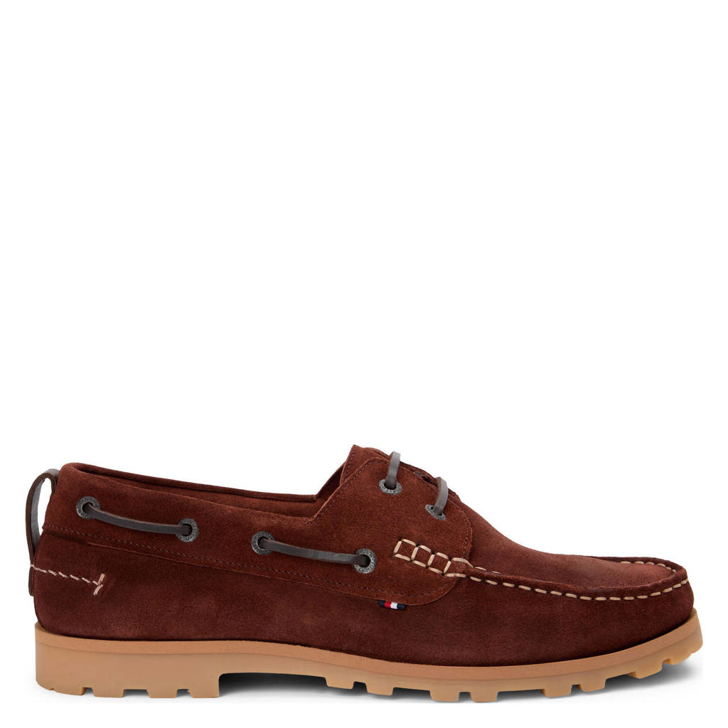 Bordeaux heren Tommy Hilfiger suède bootschoenen met veters