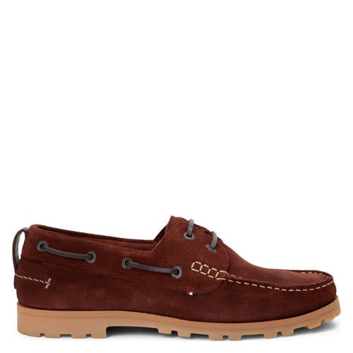 Tommy Hilfiger suède bootschoenen bordeaux afbeelding