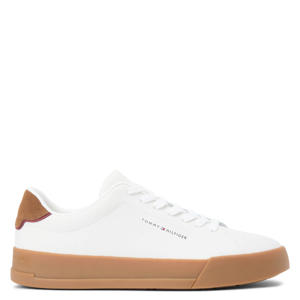 leren sneakers wit/camel