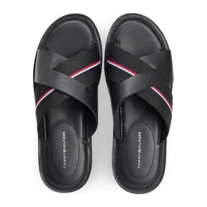 leren slippers zwart