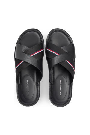 leren slippers zwart