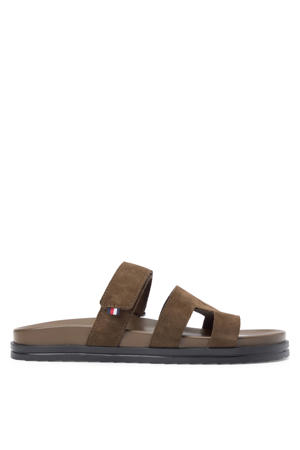 suède slippers bruin