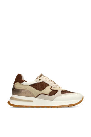 leren sneakers beige/bruin