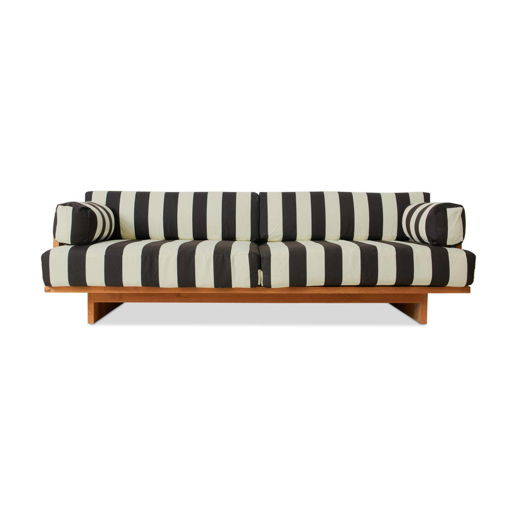 HKLIVING loungebank buiten teak (stracciatella)