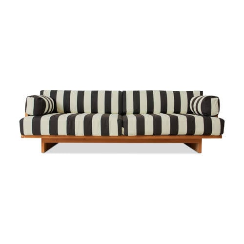 HKLIVING loungebank buiten teak (stracciatella) afbeelding