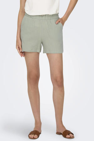 wide leg high waist casual short lichtgroen