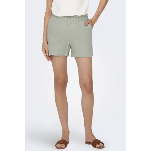 JDY wide leg high waist casual short lichtgroen afbeelding