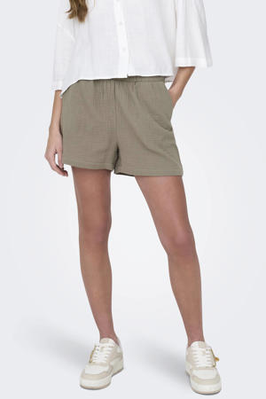 wide leg high waist casual short taupe