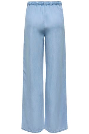 wide leg regular waist casual broek lichtblauw