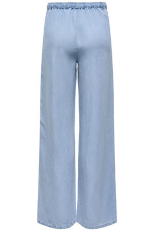 wide leg regular waist casual broek lichtblauw