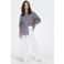 JDY wide leg high waist casual broek wit