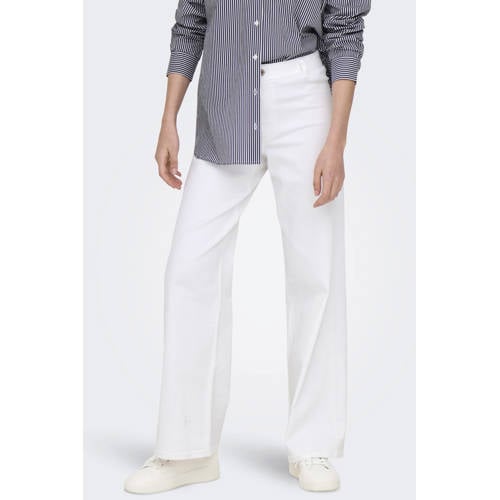JDY wide leg high waist casual broek wit afbeelding