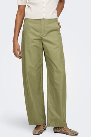 barrel high waist broek groen