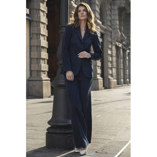 Elvira Collections regular blazer met krijtstreep donkerblauw afbeelding