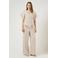 YAS wide leg regular waist casual broek beige