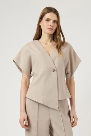 asymmetrische top beige