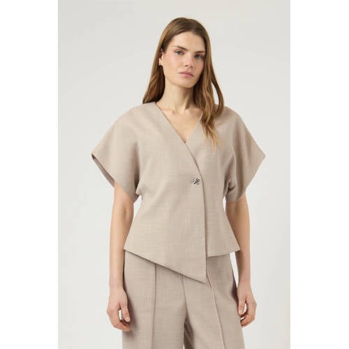 Y.A.S asymmetrische top beige afbeelding