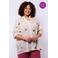 Exxcellent gebloemde blouse ecru
