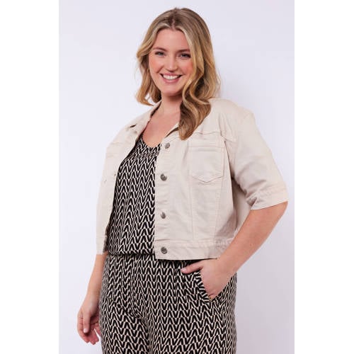 Exxcellent denim spijkerjas beige afbeelding