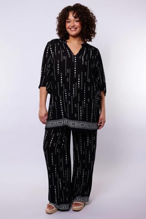 regular waist palazzo broek zwart