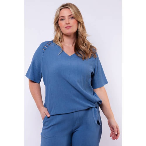 Exxcellent top blauw broderie afbeelding