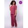 Exxcellent wide leg high waist casual broek roze