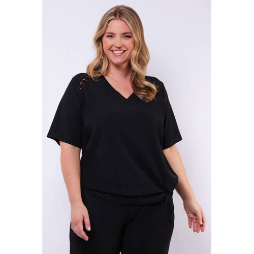 Exxcellent top zwart broderie afbeelding
