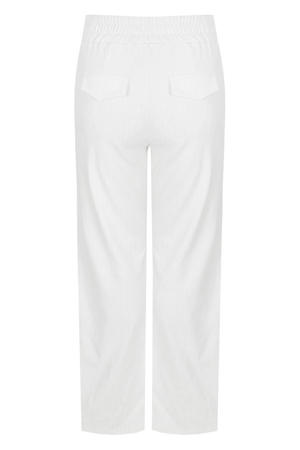 regular high waist pantalon met krijtstreep wit