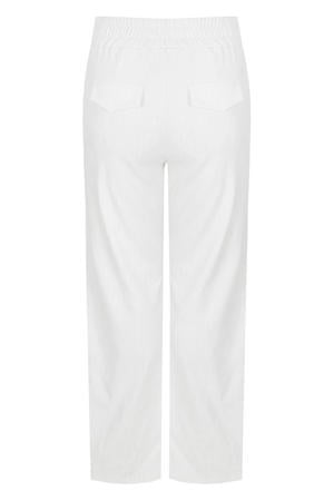 regular high waist pantalon met krijtstreep wit