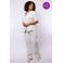 Exxcellent regular high waist pantalon met krijtstreep wit