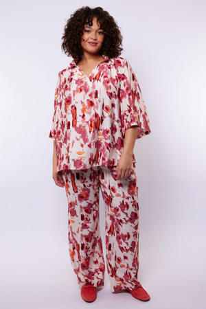 regular waist casual broek rood