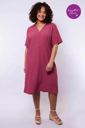t-shirtjurk midi jurk rood