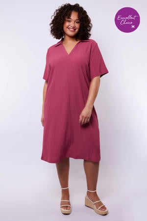 t-shirtjurk midi jurk rood