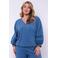 Exxcellent blousetop blauw broderie
