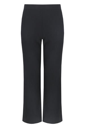 wide leg high waist casual broek zwart