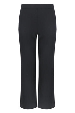 wide leg high waist casual broek zwart