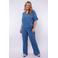 Exxcellent wide leg high waist casual broek blauw