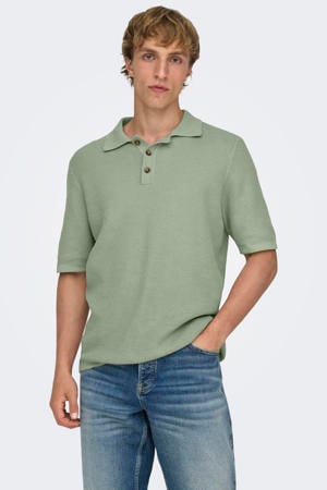 regular polo gebreid groen