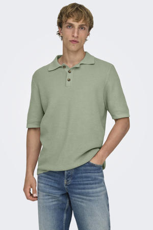 regular polo gebreid groen