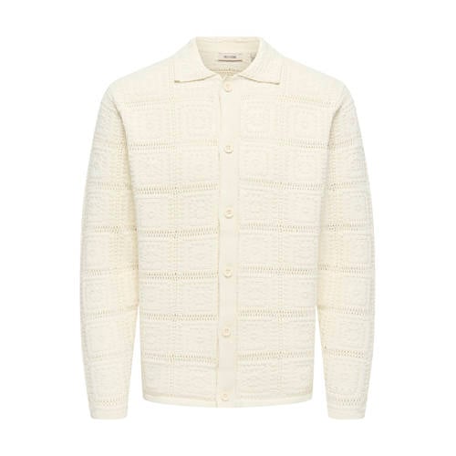 ONLY & SONS vest gebreid ecru afbeelding