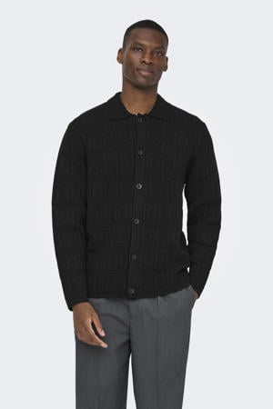 vest gebreid zwart