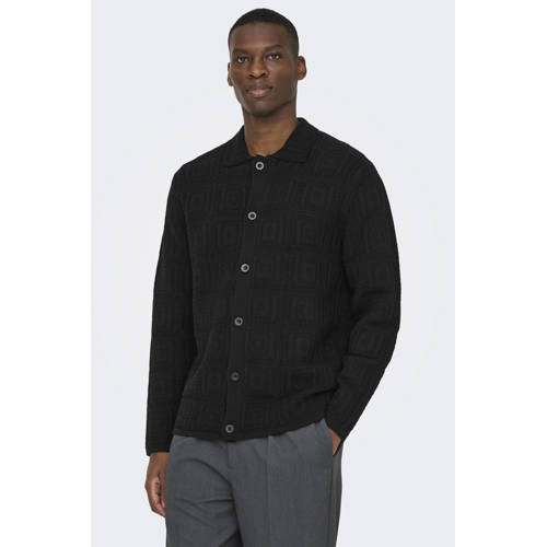 ONLY & SONS vest gebreid zwart afbeelding