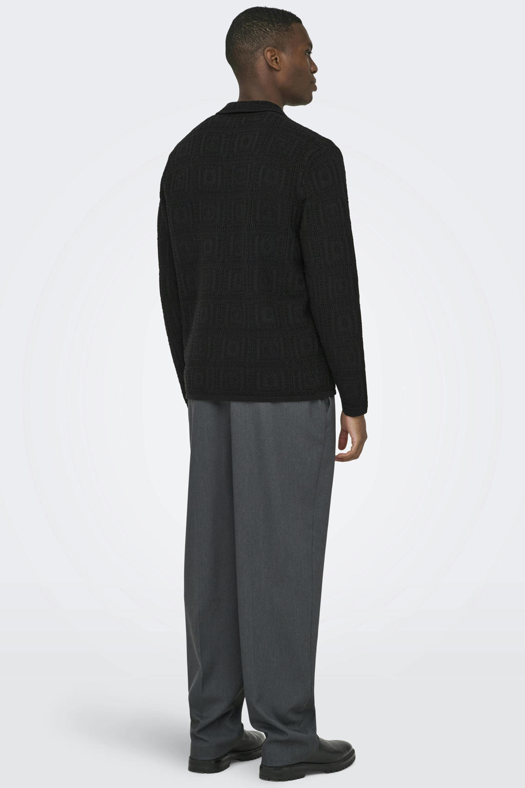 ONLY & SONS vest gebreid zwart