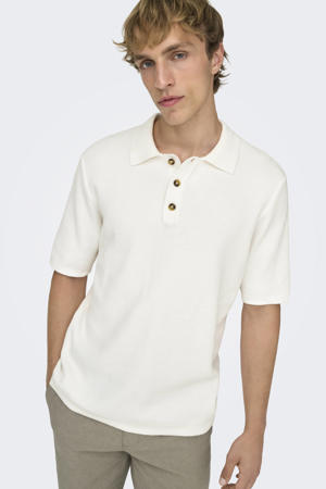 regular polo gebreid wit