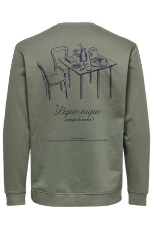 sweater met backprint groen