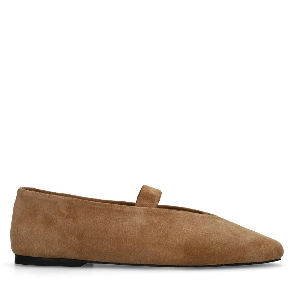 Cognackleurige dames Sacha suède loafers