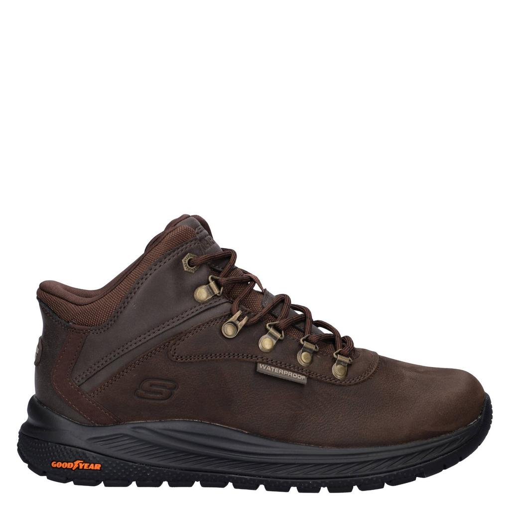 Skechers Hoge leren sneaker donkerbruin