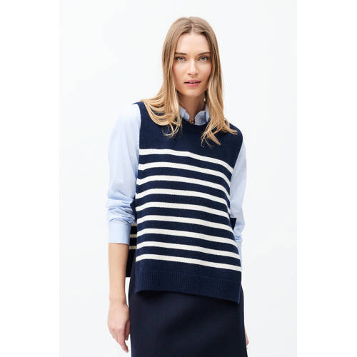 Caroll gestreepte top met wol marineblauw afbeelding