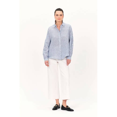 Caroll gestreepte blouse lichtblauw afbeelding