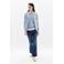 Caroll gestreepte gebreid vest met wol lichtblauw met lurex